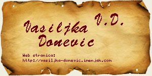 Vasiljka Donević vizit kartica